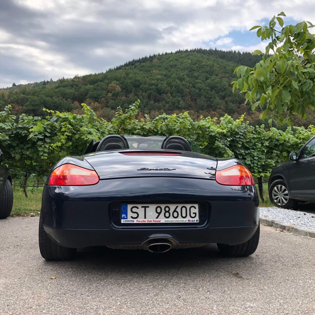 Boxster w winnicy Nigl.
