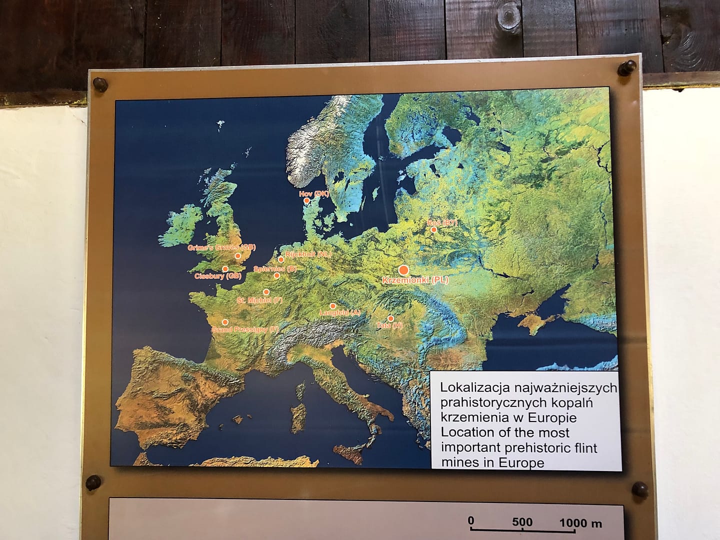 Mapa Europy z prastarymi kopalniami.